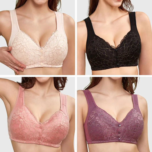 ✨Dernier jour : 1 acheté, 1 offert✨ Soutien-gorge à fermeture avant en dentelle florale