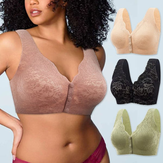 🔥Achetez-en 1, obtenez-en 2 gratuitement maintenant🔥 Soutien-gorge sans armature doux avec boutons à l'avant