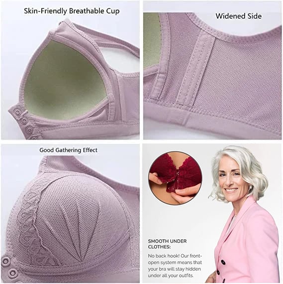 💕ACHETEZ-EN 1, OBTENEZ-EN 2 GRATUITS💕-Soutien-gorge en coton respirant et doux pour la peau à boutons sur le devant 2023