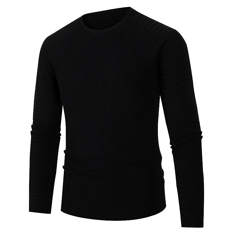 Pull décontracté pour homme à col rond et manches raglan