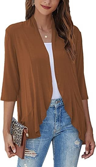 ✨Top 3 Cardigans en Solde 2025✨ | Gilet Léger Ouvert Décontracté à Volants pour Femme Automne/Hiver